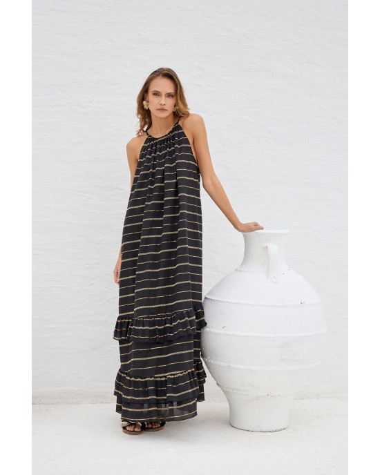 Avant Garde Striped Black/Gold Φόρεμα