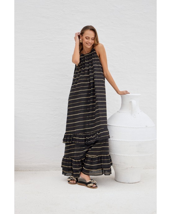 Avant Garde Striped Black/Gold Φόρεμα