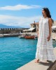 Avant Garde Embroidered Striped White/Gold Φόρεμα