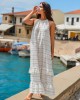 Avant Garde Embroidered Striped White/Gold Φόρεμα