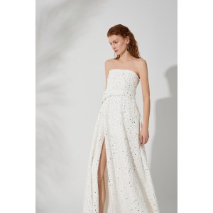 Avant Garde Strapless Sequin White Φόρεμα