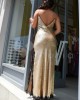 Avant Garde Foil Gold Maxi Slip Φόρεμα