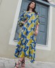 Avant Garde Blue/Yellow Midi Φόρεμα