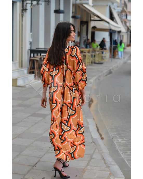 Avant Garde Pink/Peach Midi Φόρεμα