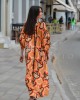 Avant Garde Pink/Peach Midi Φόρεμα