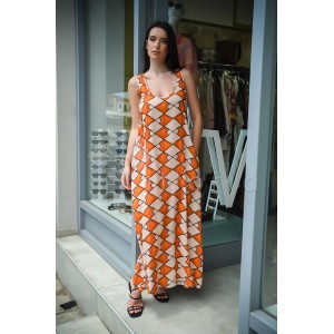 Avant Garde Peach/Pink Sleeveless Φόρεμα