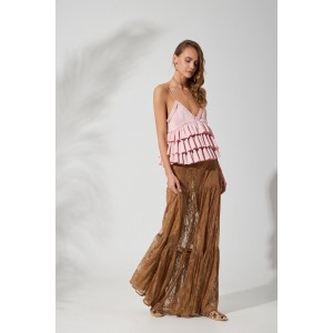 Avant Garde Lace Choco Maxi Φούστα