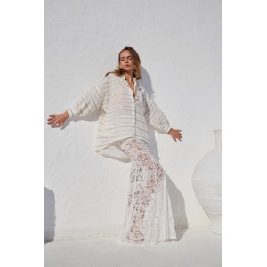 Avant Garde Lace Ecru Maxi Φούστα