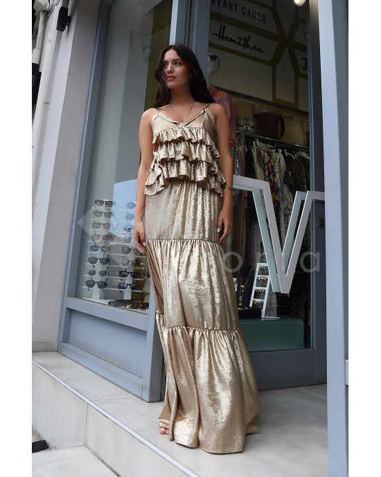 Avant Garde Foil Gold Set Cami Top & Maxi Φούστα
