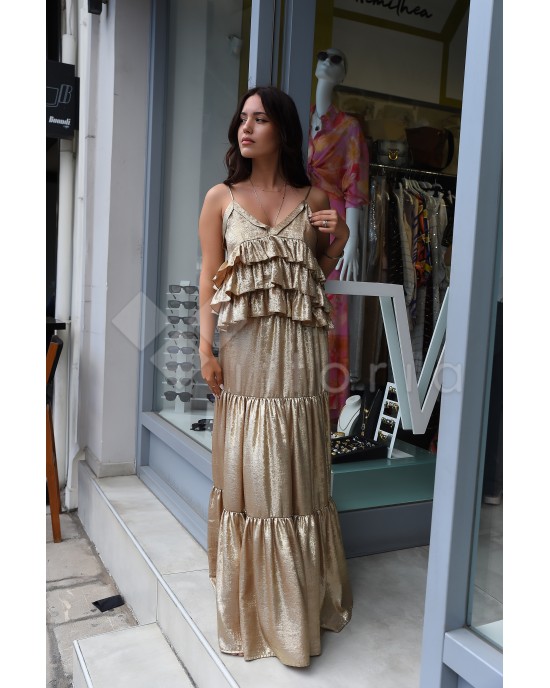 Avant Garde Foil Gold Set Cami Top & Maxi Φούστα