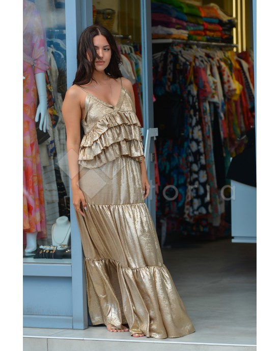 Avant Garde Foil Gold Set Cami Top & Maxi Φούστα