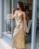 Avant Garde Foil Gold Set Μπλούζα & Midi Φούστα
