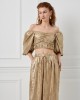 Avant Garde Foil Gold Set Crop Μπλούζα & Παντελόνι