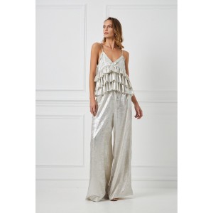 Avant Garde Foil Silver Set Cami Top & Παντελόνι
