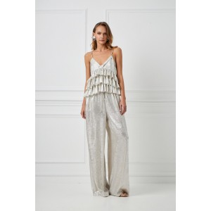 Avant Garde Foil Silver Set Cami Top & Παντελόνι