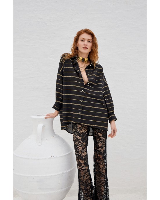 Avant Garde Lace Black Παντελόνι