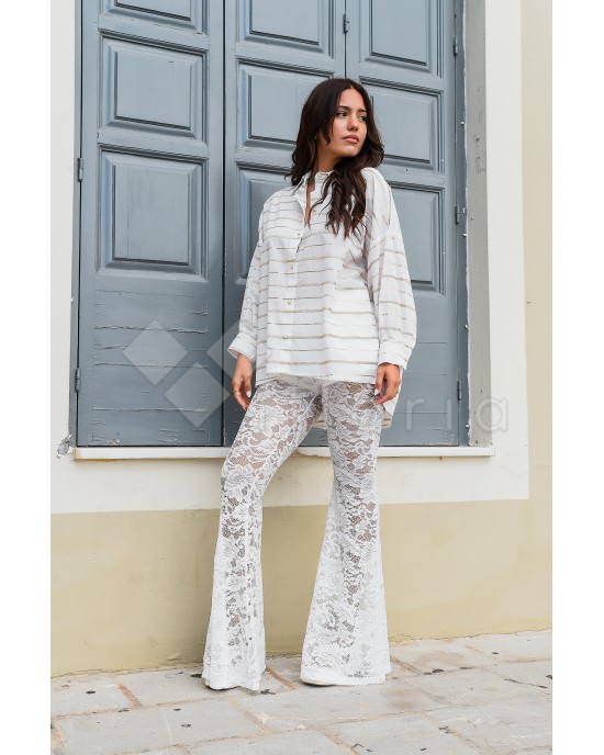 Avant Garde Lace Ecru Παντελόνι