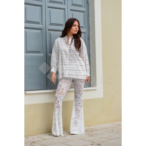 Avant Garde Lace Ecru Παντελόνι