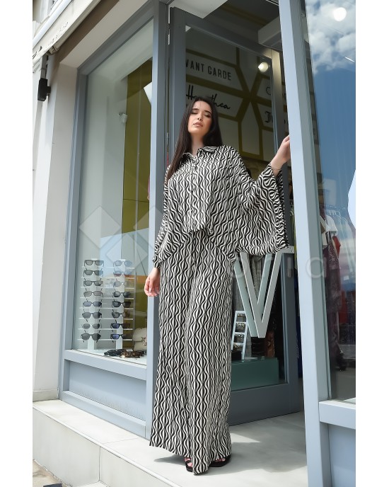Avant Garde Black/Ecru Set Πουκάμισο & Παντελόνι