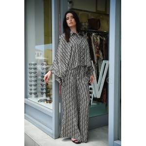 Avant Garde Black/Ecru Set Πουκάμισο & Παντελόνι
