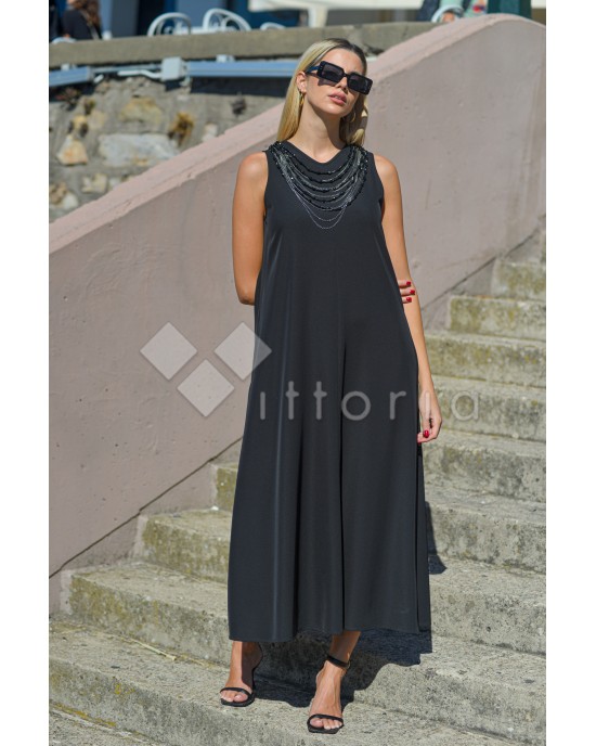 Avant Garde Φόρεμα Με Κολιέ Αλυσίδες Black