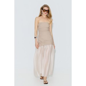 Avant Garde Strapless Maxi Taupe Φόρεμα