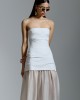 Avant Garde Strapless Maxi White Φόρεμα