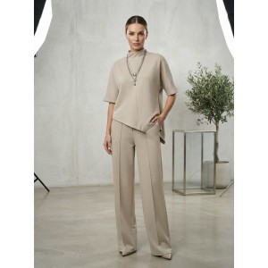 Avant Garde Mock Neck Asymmetry Μπλούζα Vanilla