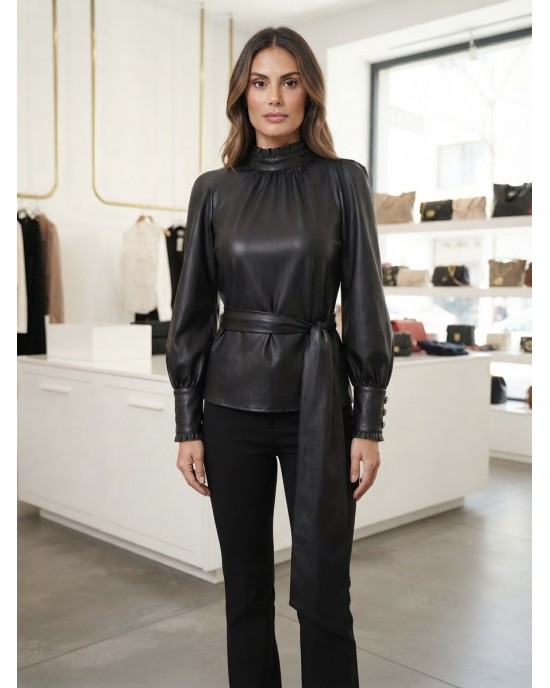 Avant Garde Mock-Neck Black Μπλούζα