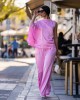 Avant Garde Satin Set Peony Pink Μπλούζα & Παντελόνι