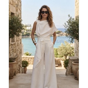 Avant Garde Linen-Effect Set Μπλούζα & Παντελόνι