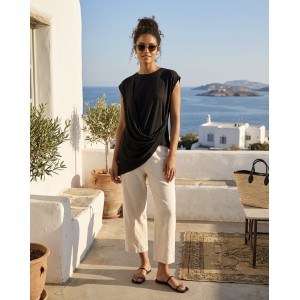 Avant Garde Drape Asymmetrical Black Μπλούζα