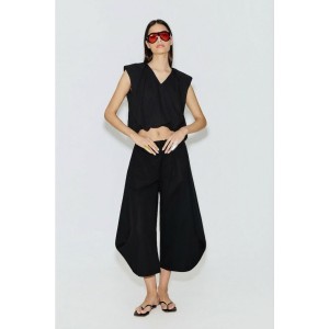 Avant Garde Balloon Cropped Black Μπλούζα