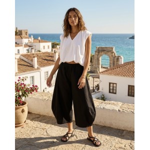 Avant Garde Balloon Cropped White Μπλούζα