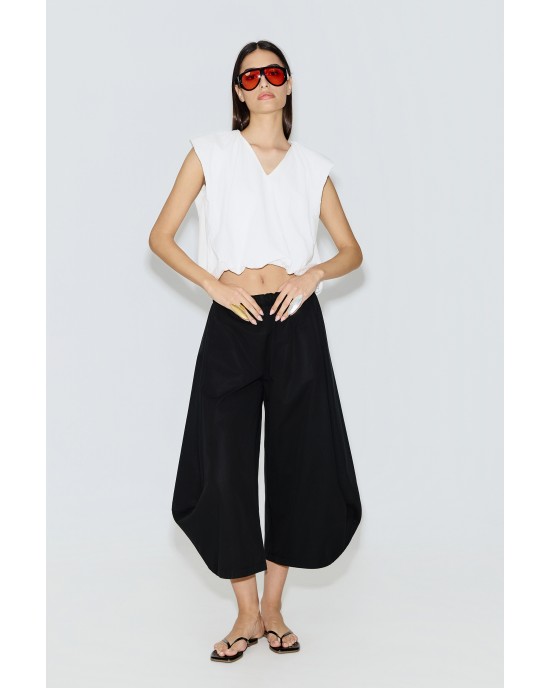 Avant Garde Balloon Cropped White Μπλούζα