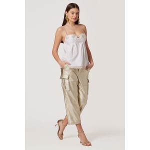 Avant Garde Strass 3D Flowers White Τοπ Avant Garde Strass 3D Flowers White Τοπ