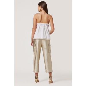 Avant Garde Strass 3D Flowers White Τοπ Avant Garde Strass 3D Flowers White Τοπ