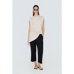 Avant Garde Pleated Loose-Fit Black Παντελόνι