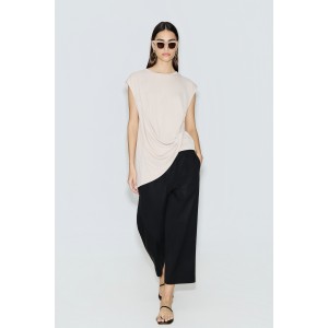 Avant Garde Pleated Loose-Fit Black Παντελόνι