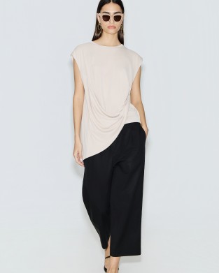 Avant Garde Pleated Loose-Fit Black Παντελόνι