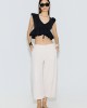 Avant Garde Balloon Wide-Leg Cropped Ecru Παντελόνι