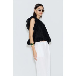 Avant Garde Wide-Leg Ecru Παντελόνι