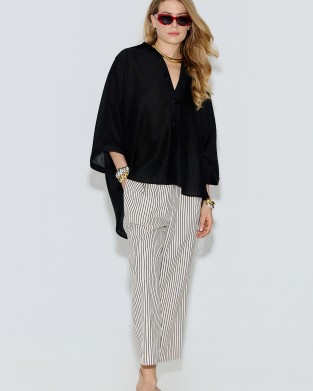 Avant Garde Striped Cropped Παντελόνι