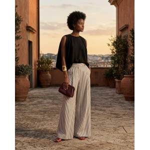 Avant Garde Stripped Wide Leg Παντελόνι