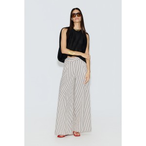 Avant Garde Stripped Wide Leg Παντελόνι
