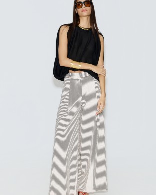Avant Garde Stripped Wide Leg Παντελόνι