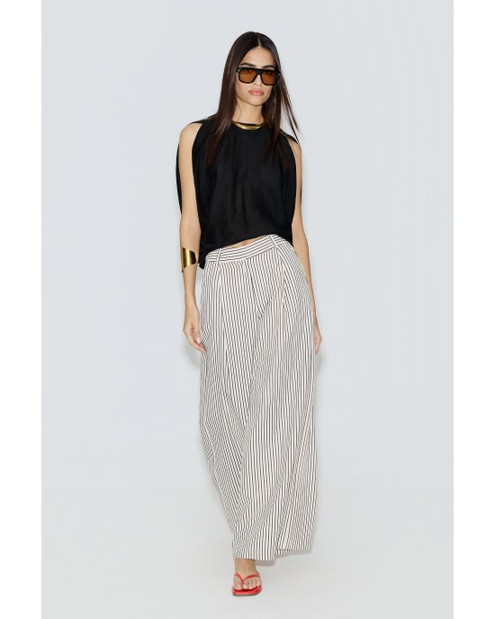 Avant Garde Stripped Wide Leg Παντελόνι