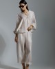 Avant Garde Satin Oversized Beige Πουκάμισο