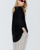 Avant Garde Satin Oversized Black Πουκάμισο