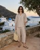Avant Garde Satin Oversized Tunic Beige Μπλούζα